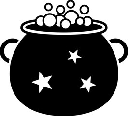 Halloween Witch Potion Cauldron silhouette vector.
Witch Cauldron with magic potion icon isolated. 
witch pot of boiling potion design.
Witch Poison Cauldron. 
witch's brew.
Transparent background. 