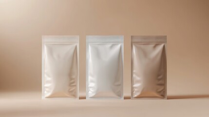 Clean and modern flexible pouch mockup, soft tones