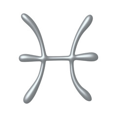 3d pisces zodiac sign Astrology clipart Element for design