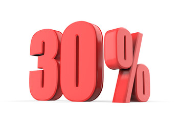 3D illustration of 30 percentage with symbol - offer