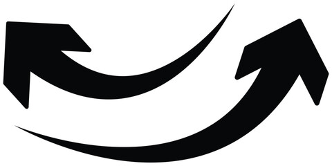 Long curve arrows icon. eps 10