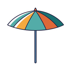 Brightly colored beach umbrella providing shade on a sunny day