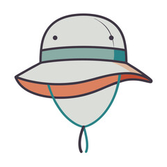 Stylized illustration of a light gray sun hat with neck flap