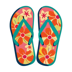 Vibrant floral flip flops for a sunny beach vacation
