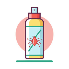 Insecticide spray bottle with a crossed out bug icon