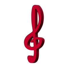 Obraz premium 3d treble clef. Hand drawn musical symbol. Single element for print, web, design, decor, logo