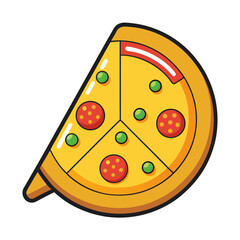 A delicious slice of pepperoni and pea pizza