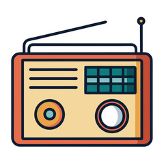 Retro portable radio with antenna and tuning display