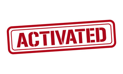 ACTIVATED red stamp text vector, rubber stamp