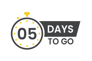 5 Days Left Countdown Timer Graphic to Event Launch 
