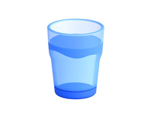 3D Glass of Water Illustration