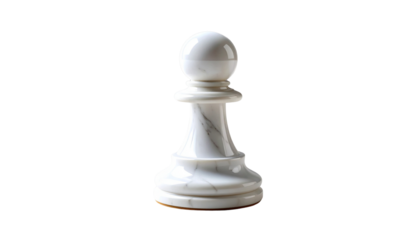 A White chess pawn, marble design