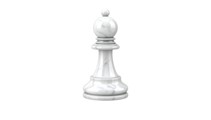 White chess pawn, marble design