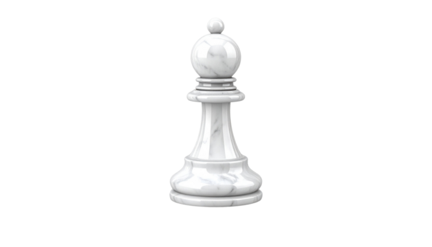 White chess pawn, marble design - Powered by Adobe