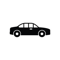 Car icon in black isolated on white background