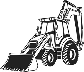 vector illustration of a bulldozer