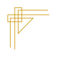 Corner line frame decoration. Vector isolated.