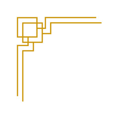 Corner line frame decoration. Vector isolated.