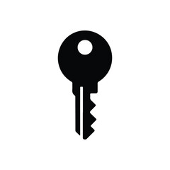 Key silhouette icon vector isolated on white background
