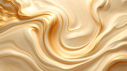 Obraz premium abstract flow of golden and beige liquid marble, gently swirling in smooth waves