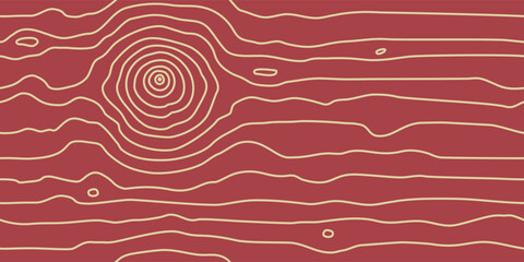 Seamless pattern of dense thin lines, wood grain texture background. Red wooden texture. Vector background