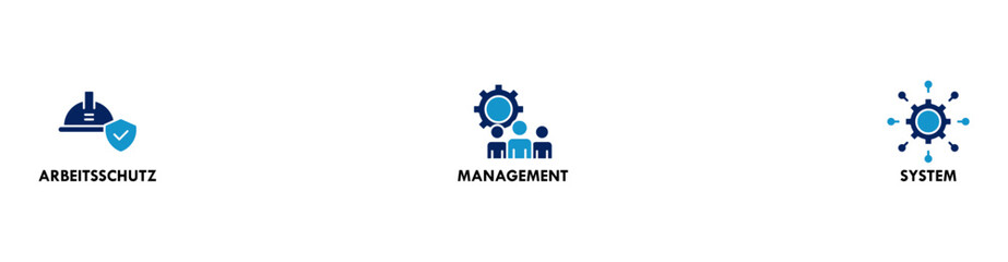 AMS banner web icon vector illustration concept of arbeitsschutz management system with icon of safety, mask, structure, planning, and operation