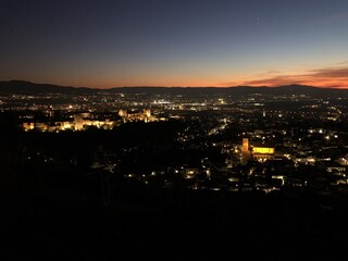 [Spain] Night view of The Albaicín seen from the hill of The Albaicín  (Granada)