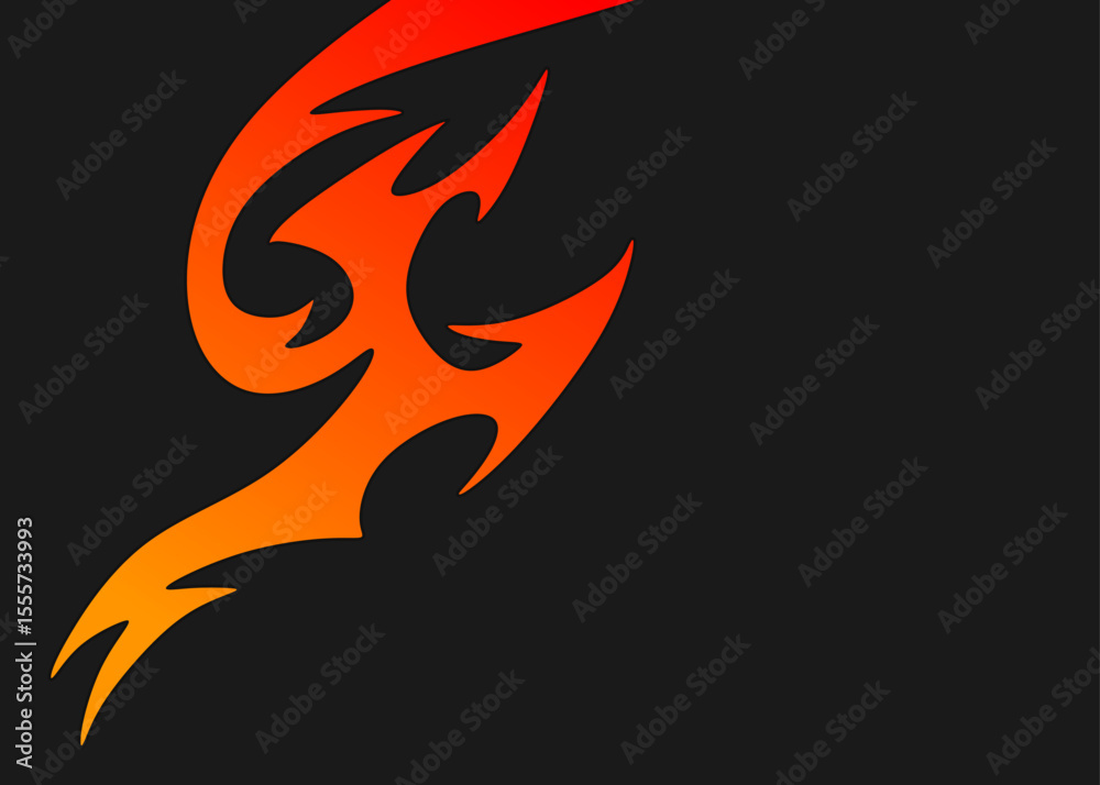 Poster abstract background with flame pattern and with some copy space area