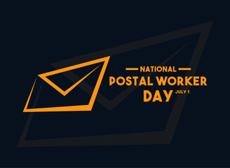 National Postal Worker Day. July 1. Flat design vector. Mail icon. Banner, card, background.