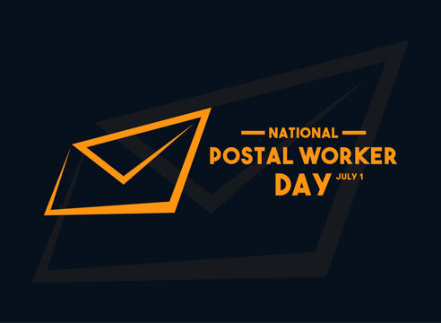 National Postal Worker Day. July 1. Flat design vector. Mail icon. Banner, card, background.