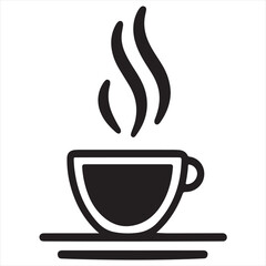 Minimal Coffee Cup Logo Design, Silhouette Style Vector Graphic, Clean and Modern Minimalist Coffee Mug Icon for Cafes, Coffee Shops, Beverage Branding, and Cafe Packaging
