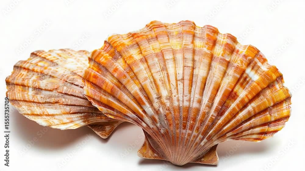 Poster a close-up shot of a shell on a white surface, ideal for use in decorative or nature-inspired design
