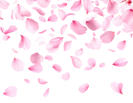 Falling Cherry Blossom Petals – Transparent Background PNG Spring Effect - Powered by Adobe