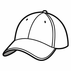 Minimalist Line Art Illustration of a White Baseball Cap for Fashion Sport or Casual Wear