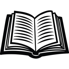 Open book with black outline reading knowledge