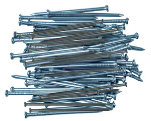 Isolated many steel nails on white background