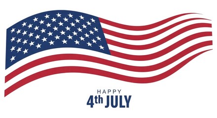 Fototapeta premium Waving American flag with holiday greeting stars and stripes