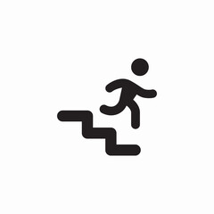 climb down stairs icon sign vector