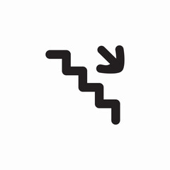 climbing down stairs icon sign vector