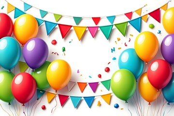Vibrant Celebration Balloons and Festive Bunting Decorations for Joyful Occasions