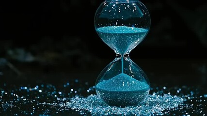 Hourglass with teal sand - Powered by Adobe