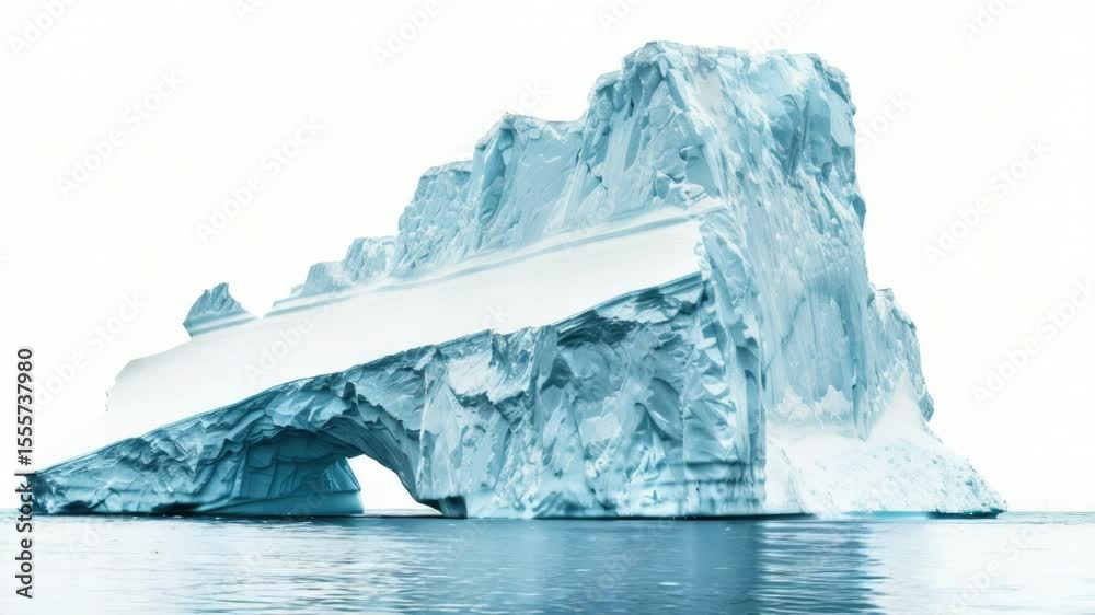 Poster an iceberg floating in the middle of a calm sea or lake