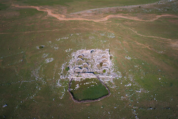 View to the ruins of The Eynif Tol Hanı caravanserai