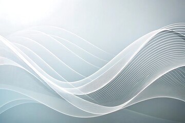 Sleek clean light gradient background with abstract waveforms