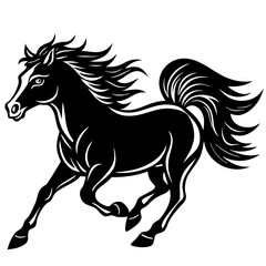 Running Horse Silhouette Vector Illustration

