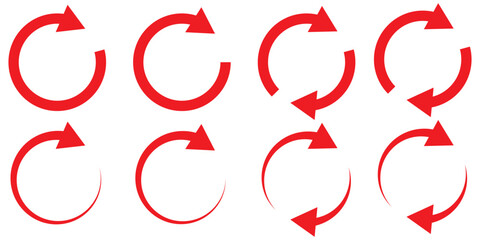 circle arrow icon set. circular arrow icon, refresh, reload, rotation. Green recycle vector icon symbol. Repeat and reload icons set and arrow rotation circle