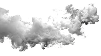Dark Gray Smoke Swirl on Transparent Background – Realistic Ink Explosion Effect