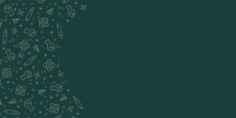 Back to school blackboard with school elements background design illustration