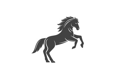 horse silhouette isolated on white