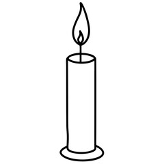burning candle vector illustration